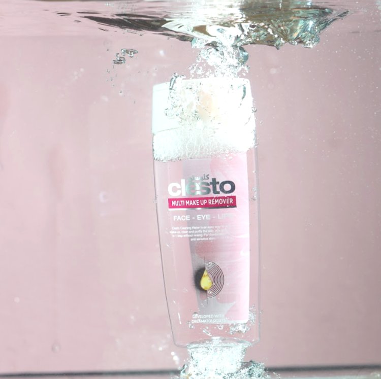 The ideal way to wipe off cosmetics: Clesto Micellar Water Makeup Remover.